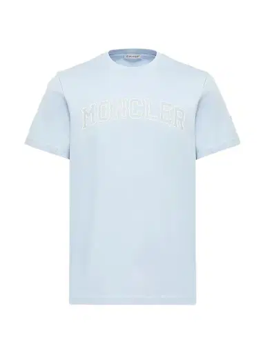 Moncler Men's Crewneck T-Shirt in Cotton - Light Blue | Thumbnail 1 Moncler Men's Crewneck T-Shirt in Cotton - Light Blue | Thumbnail 1