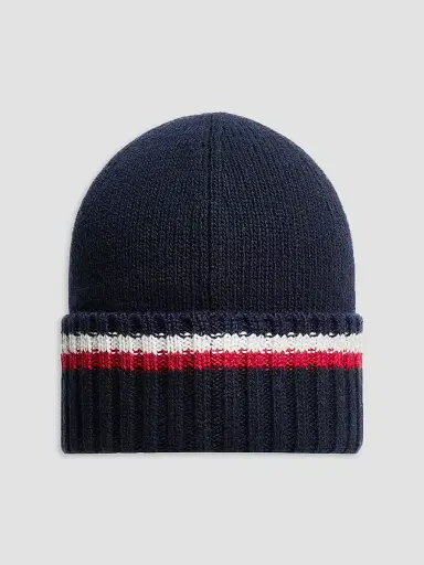 Moncler Little Boy's & Boy's Beanie Hat in Wool and Cashmere - Navy Blue | Thumbnail 2 Moncler Little Boy's & Boy's Beanie Hat in Wool and Cashmere - Navy Blue | Thumbnail 2