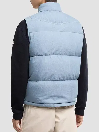 Moncler Men's Ervional Puffer Vest in Denim - Light Blue | Thumbnail 3 Moncler Men's Ervional Puffer Vest in Denim - Light Blue | Thumbnail 3