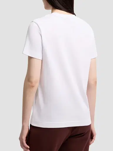 Moncler Women's Crew Neck T-Shirt in Cotton - White | Thumbnail 3 Moncler Women's Crew Neck T-Shirt in Cotton - White | Thumbnail 3