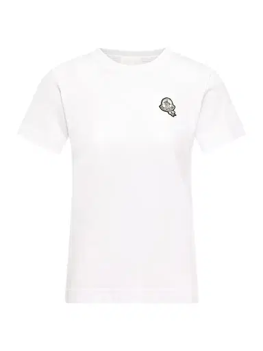 Moncler Women's Crew Neck T-Shirt in Cotton - White | Thumbnail 1 Moncler Women's Crew Neck T-Shirt in Cotton - White | Thumbnail 1