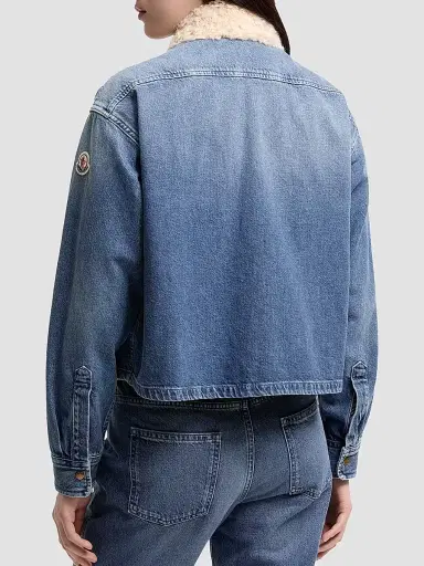 Moncler Women's Shirt in Denim - Denim Blue | Thumbnail 3 Moncler Women's Shirt in Denim - Denim Blue | Thumbnail 3