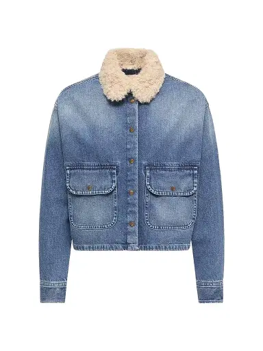 Moncler Women's Shirt in Denim - Denim Blue | Thumbnail 1 Moncler Women's Shirt in Denim - Denim Blue | Thumbnail 1