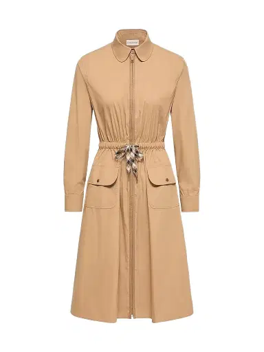 Moncler Women's Dress in Cotton Blend - Beige - Size XL | Thumbnail 1 Moncler Women's Dress in Cotton Blend - Beige - Size XL | Thumbnail 1
