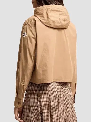 Moncler Women's Shacket in Cotton Blend - Beige | Thumbnail 3 Moncler Women's Shacket in Cotton Blend - Beige | Thumbnail 3