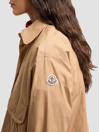 Moncler Women's Shacket in Cotton Blend - Beige | Thumbnail 4 Moncler Women's Shacket in Cotton Blend - Beige | Thumbnail 4