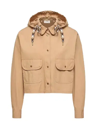 Moncler Women's Shacket in Cotton Blend - Beige | Thumbnail 1 Moncler Women's Shacket in Cotton Blend - Beige | Thumbnail 1