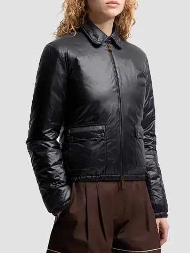 Moncler Women's Lanset Packable Puffer Shacket - Navy Blue | Thumbnail 2 Moncler Women's Lanset Packable Puffer Shacket - Navy Blue | Thumbnail 2