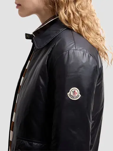Moncler Women's Lanset Packable Puffer Shacket - Navy Blue | Thumbnail 4 Moncler Women's Lanset Packable Puffer Shacket - Navy Blue | Thumbnail 4