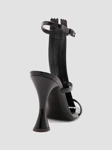 MOSCHINO Women's 125MM Leather T-Strap Sandals - Black | Thumbnail 3 MOSCHINO Women's 125MM Leather T-Strap Sandals - Black | Thumbnail 3