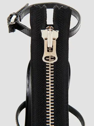 MOSCHINO Women's 125MM Leather T-Strap Sandals - Black | Thumbnail 5 MOSCHINO Women's 125MM Leather T-Strap Sandals - Black | Thumbnail 5
