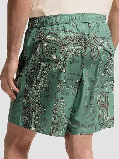 Moncler Men's Swim Trunks with Floral Print - Aqua Green - Size Medium | Thumbnail 3 Moncler Men's Swim Trunks with Floral Print - Aqua Green - Size Medium | Thumbnail 3