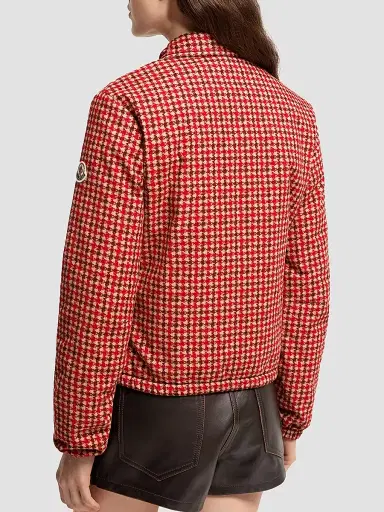 Moncler Women's Lanset Puffer Shacket in Velvet - Red | Thumbnail 3 Moncler Women's Lanset Puffer Shacket in Velvet - Red | Thumbnail 3