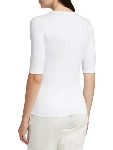 Fabiana Filippi Women's Rib-Knit Jersey T-Shirt - Bianco Ottico | Thumbnail 5 Fabiana Filippi Women's Rib-Knit Jersey T-Shirt - Bianco Ottico | Thumbnail 5