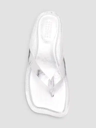 MM6 MAISON MARGIELA Women's Anatomic 60MM Leather Mules - Silver | Thumbnail 4 MM6 MAISON MARGIELA Women's Anatomic 60MM Leather Mules - Silver | Thumbnail 4