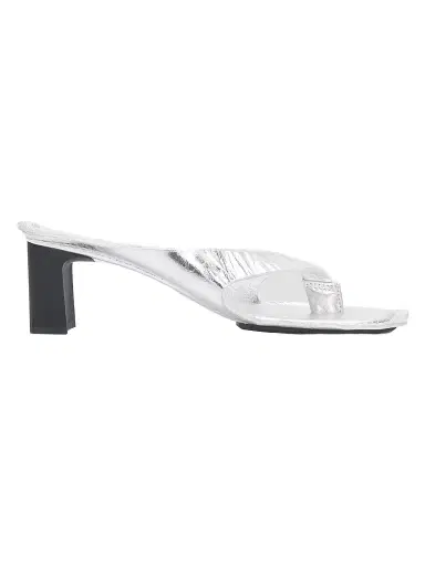 MM6 MAISON MARGIELA Women's Anatomic 60MM Leather Mules - Silver | Thumbnail 1 MM6 MAISON MARGIELA Women's Anatomic 60MM Leather Mules - Silver | Thumbnail 1