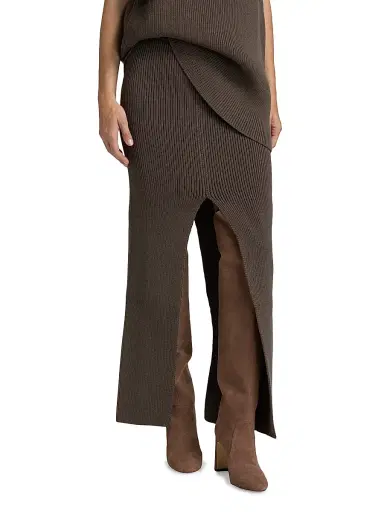 Rick Owens Women's Sliced Wool Knit Maxi Skirt - Dark Dust | Thumbnail 3 Rick Owens Women's Sliced Wool Knit Maxi Skirt - Dark Dust | Thumbnail 3