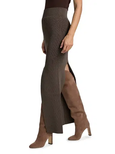 Rick Owens Women's Sliced Wool Knit Maxi Skirt - Dark Dust | Thumbnail 4 Rick Owens Women's Sliced Wool Knit Maxi Skirt - Dark Dust | Thumbnail 4