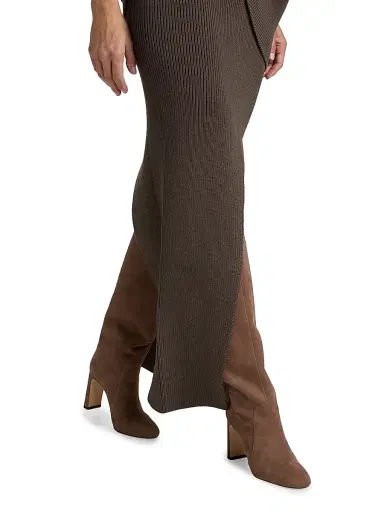 Rick Owens Women's Sliced Wool Knit Maxi Skirt - Dark Dust | Thumbnail 6 Rick Owens Women's Sliced Wool Knit Maxi Skirt - Dark Dust | Thumbnail 6
