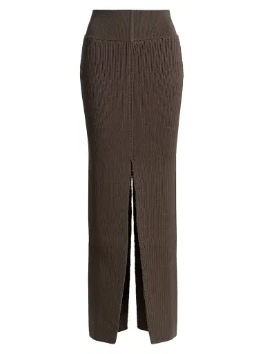 Rick Owens Women's Sliced Wool Knit Maxi Skirt - Dark Dust | Thumbnail 1 Rick Owens Women's Sliced Wool Knit Maxi Skirt - Dark Dust | Thumbnail 1