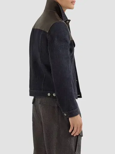 Brunello Cucinelli Men's Paneled No-Fade Denim Four-Pocket Jacket - Blue | Thumbnail 3 Brunello Cucinelli Men's Paneled No-Fade Denim Four-Pocket Jacket - Blue | Thumbnail 3