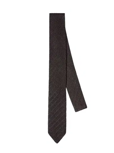 Brunello Cucinelli Men's Textured Silk Tie - Anthracite | Thumbnail 1 Brunello Cucinelli Men's Textured Silk Tie - Anthracite | Thumbnail 1