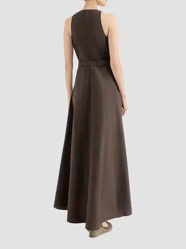 Brunello Cucinelli Women's Techno Cotton Poplin Belted Dress - Chocolate | Thumbnail 3 Brunello Cucinelli Women's Techno Cotton Poplin Belted Dress - Chocolate | Thumbnail 3