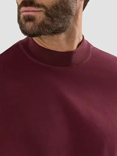 Brunello Cucinelli Men's Cotton Jersey Long Sleeve Mock Neck T-Shirt | Thumbnail 5 Brunello Cucinelli Men's Cotton Jersey Long Sleeve Mock Neck T-Shirt | Thumbnail 5
