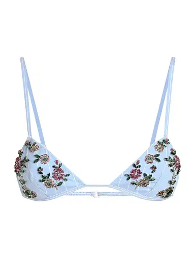 Dolce & Gabbana Women's Floral Soft Cup Bra - White Blue - Size Large | Thumbnail 1 Dolce & Gabbana Women's Floral Soft Cup Bra - White Blue - Size Large | Thumbnail 1