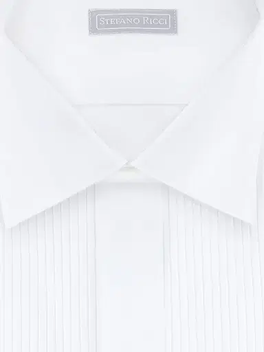 Stefano Ricci Men's Cotton Tuxedo Shirt - White | Thumbnail 2 Stefano Ricci Men's Cotton Tuxedo Shirt - White | Thumbnail 2