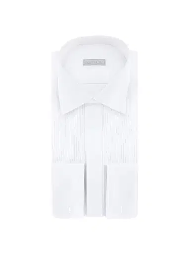 Stefano Ricci Men's Cotton Tuxedo Shirt - White | Thumbnail 1 Stefano Ricci Men's Cotton Tuxedo Shirt - White | Thumbnail 1