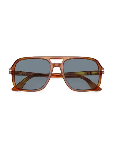 PERSOL Men's 58MM Aviator Sunglasses - Light Blue | Thumbnail 5 PERSOL Men's 58MM Aviator Sunglasses - Light Blue | Thumbnail 5