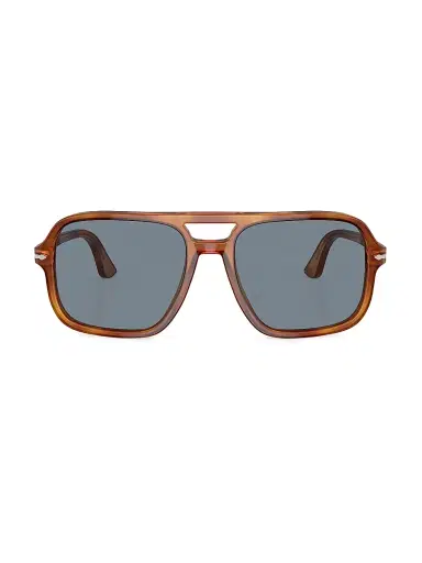 PERSOL Men's 58MM Aviator Sunglasses - Light Blue | Thumbnail 1 PERSOL Men's 58MM Aviator Sunglasses - Light Blue | Thumbnail 1