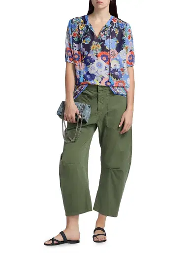 Johnny Was Women's Margot Floral Puff-Sleeve Blouse - Tiana Scarf - Size XL | Thumbnail 2 Johnny Was Women's Margot Floral Puff-Sleeve Blouse - Tiana Scarf - Size XL | Thumbnail 2