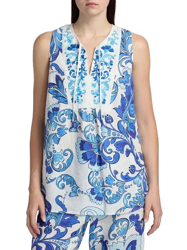 Johnny Was Women's Linen Printed Tank Tunic - Naidda - Size XXL | Thumbnail 3 Johnny Was Women's Linen Printed Tank Tunic - Naidda - Size XXL | Thumbnail 3