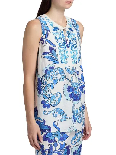 Johnny Was Women's Linen Printed Tank Tunic - Naidda - Size XXL | Thumbnail 4 Johnny Was Women's Linen Printed Tank Tunic - Naidda - Size XXL | Thumbnail 4