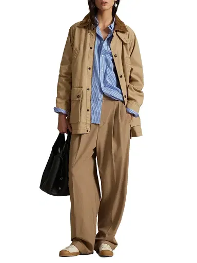 Polo Ralph Lauren Women's Cotton Utility Jacket - Vintage Khaki | Thumbnail 2 Polo Ralph Lauren Women's Cotton Utility Jacket - Vintage Khaki | Thumbnail 2