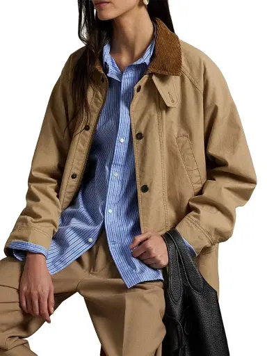 Polo Ralph Lauren Women's Cotton Utility Jacket - Vintage Khaki | Thumbnail 5 Polo Ralph Lauren Women's Cotton Utility Jacket - Vintage Khaki | Thumbnail 5