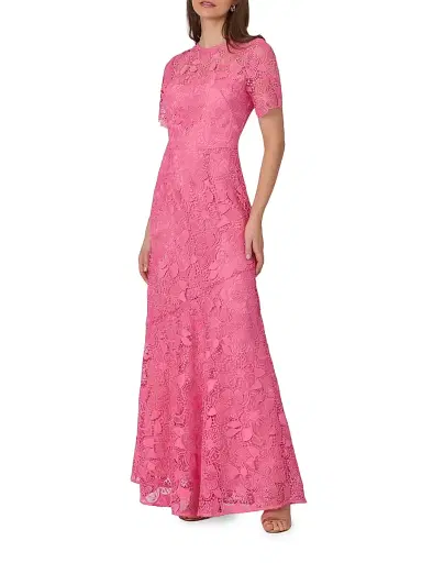 Shoshanna Women's Ellie Lace A-Line Gown - Fuchsia - Size 14 | Thumbnail 2 Shoshanna Women's Ellie Lace A-Line Gown - Fuchsia - Size 14 | Thumbnail 2