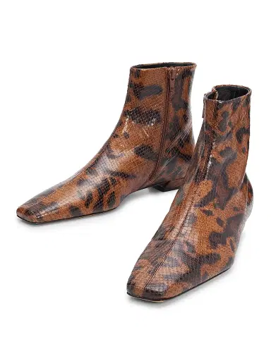 Proenza Schouler Women's Trap Flat Embossed-Leather Ankle Boots - Ochre Multi - Size 10 | Thumbnail 2 Proenza Schouler Women's Trap Flat Embossed-Leather Ankle Boots - Ochre Multi - Size 10 | Thumbnail 2