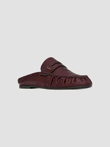 Saint Laurent Women's Le Loafers Mules in Eel - Deep Bordeaux | Thumbnail 2 Saint Laurent Women's Le Loafers Mules in Eel - Deep Bordeaux | Thumbnail 2