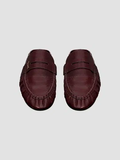 Saint Laurent Women's Le Loafers Mules in Eel - Deep Bordeaux | Thumbnail 3 Saint Laurent Women's Le Loafers Mules in Eel - Deep Bordeaux | Thumbnail 3