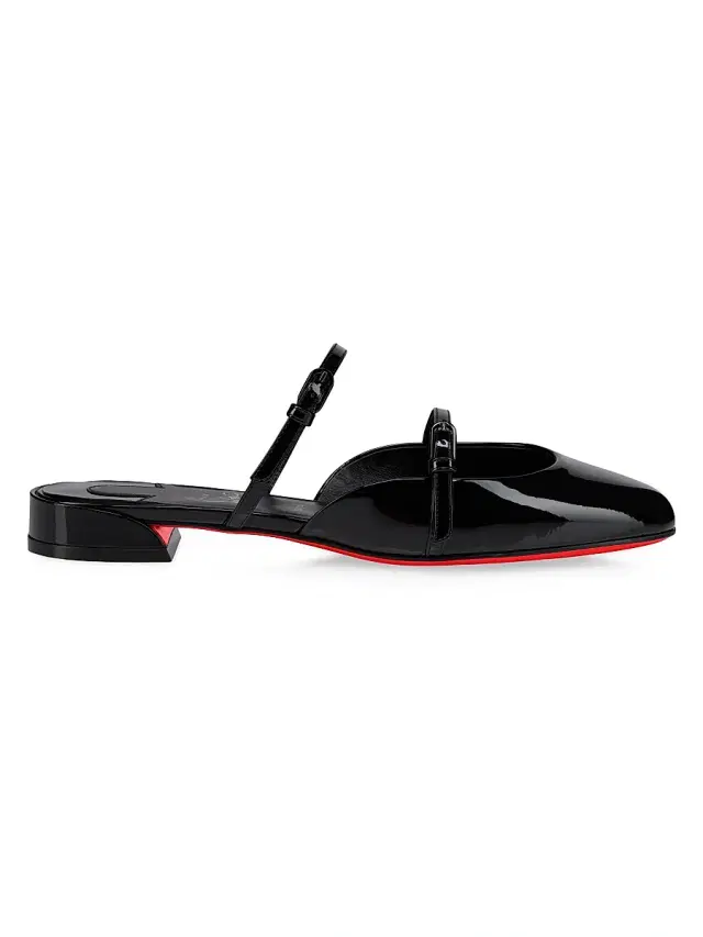 Women's Jane Nina Patent Leather Mules - Black Women's Jane Nina Patent Leather Mules - Black