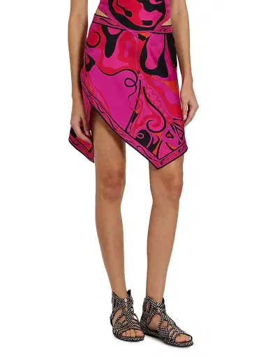 Pucci Women's L'Alba Printed Silk Twill Miniskirt - Fuchsia Black | Thumbnail 3 Pucci Women's L'Alba Printed Silk Twill Miniskirt - Fuchsia Black | Thumbnail 3
