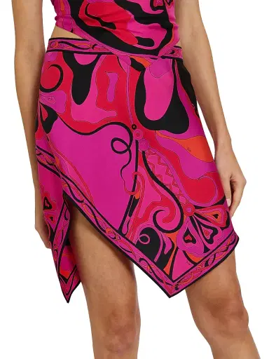 Pucci Women's L'Alba Printed Silk Twill Miniskirt - Fuchsia Black | Thumbnail 6 Pucci Women's L'Alba Printed Silk Twill Miniskirt - Fuchsia Black | Thumbnail 6