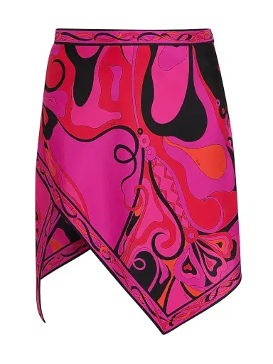Pucci Women's L'Alba Printed Silk Twill Miniskirt - Fuchsia Black | Thumbnail 1 Pucci Women's L'Alba Printed Silk Twill Miniskirt - Fuchsia Black | Thumbnail 1