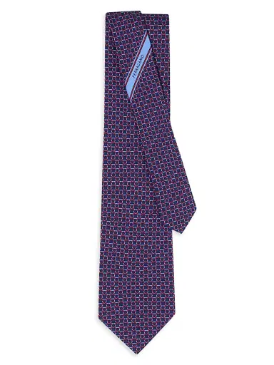 Ferragamo Men's Interlocking Gancini Silk Tie | Thumbnail 3 Ferragamo Men's Interlocking Gancini Silk Tie | Thumbnail 3