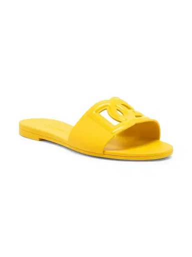 Dolce & Gabbana Women's Interlock Logo Rubber Slides - Yellow - Size 7 Sandals | Thumbnail 2 Dolce & Gabbana Women's Interlock Logo Rubber Slides - Yellow - Size 7 Sandals | Thumbnail 2