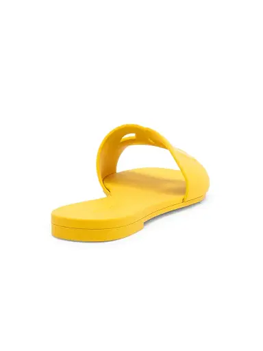 Dolce & Gabbana Women's Interlock Logo Rubber Slides - Yellow - Size 7 Sandals | Thumbnail 3 Dolce & Gabbana Women's Interlock Logo Rubber Slides - Yellow - Size 7 Sandals | Thumbnail 3
