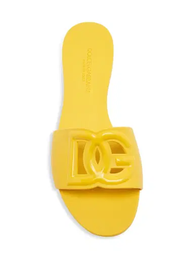 Dolce & Gabbana Women's Interlock Logo Rubber Slides - Yellow - Size 7 Sandals | Thumbnail 5 Dolce & Gabbana Women's Interlock Logo Rubber Slides - Yellow - Size 7 Sandals | Thumbnail 5